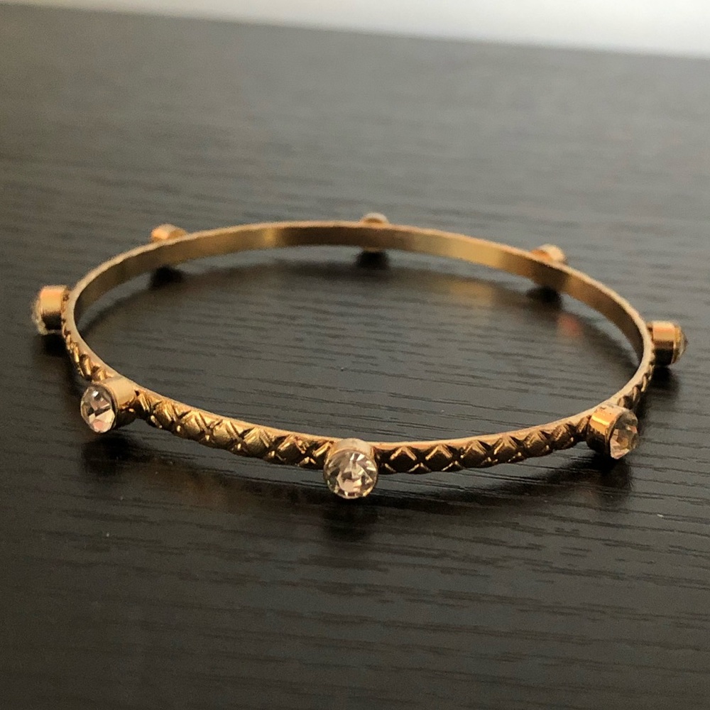 🟢 diamond faux gold bangle